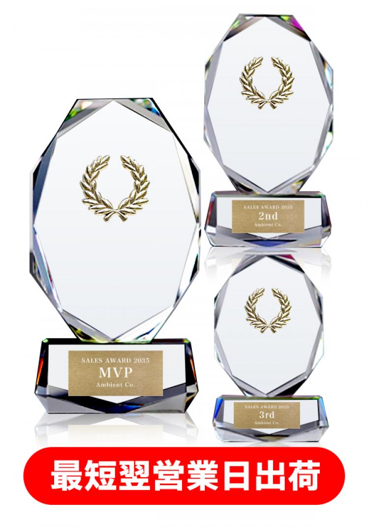 【最短翌営業日出荷】クリスタルトロフィー AL-P003 ☆デザイン確認なし