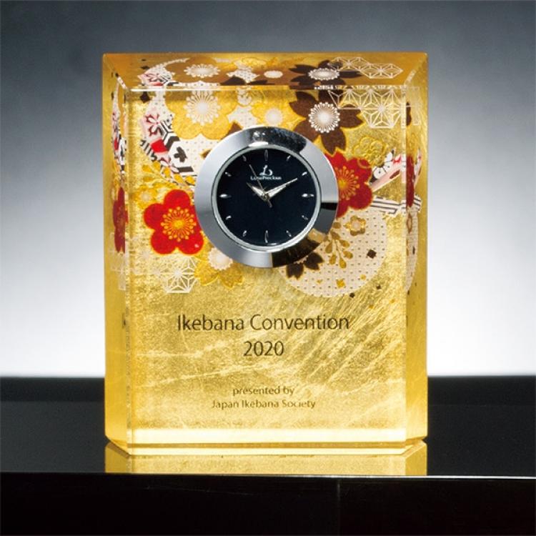 金箔クリスタル置時計 M-LS-102